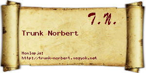 Trunk Norbert névjegykártya